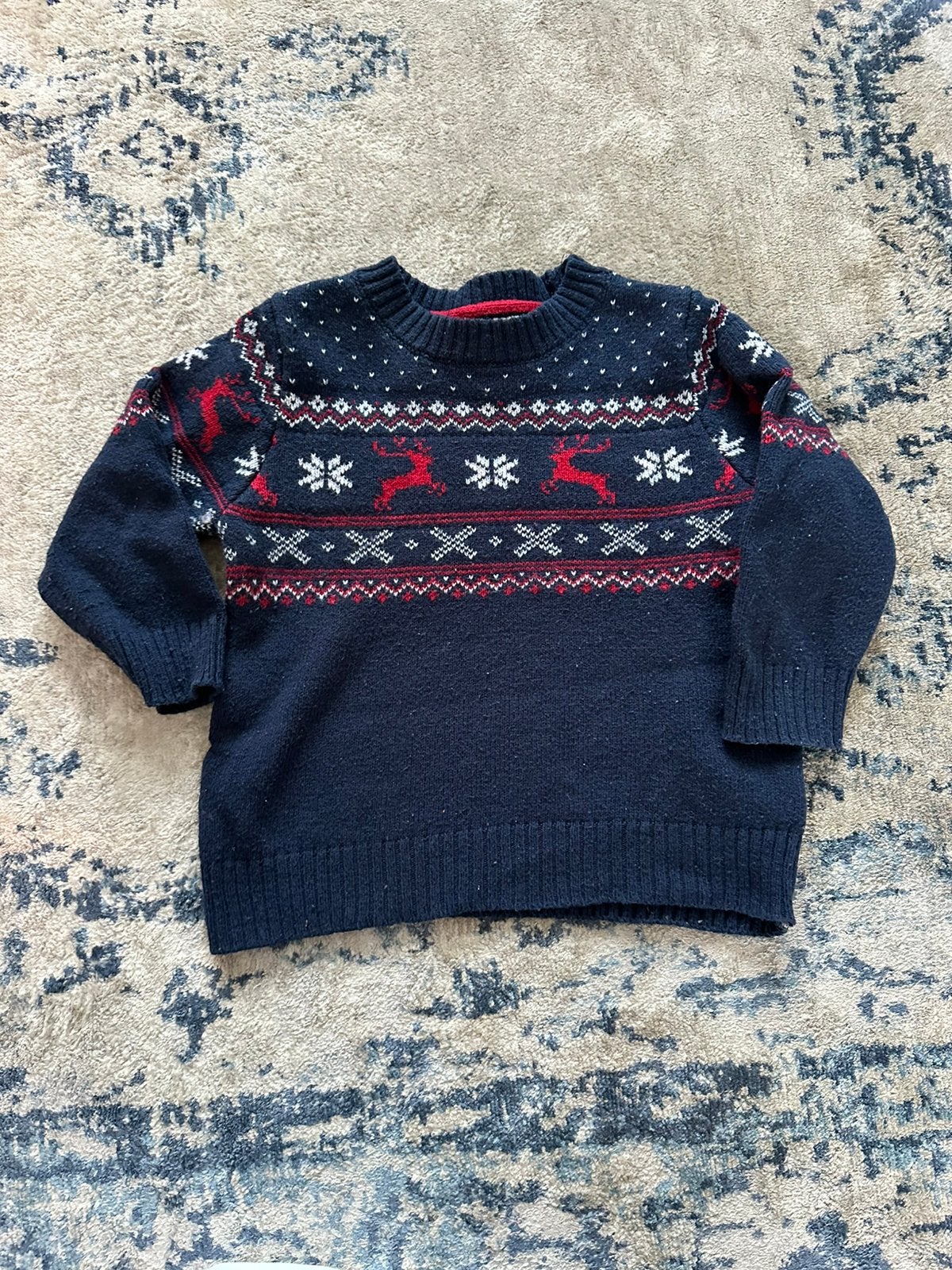 Donkerblauwe wintertrui H&M maat 92, Kinderen en Baby's, Kinderkleding | Maat 92, Ophalen of Verzenden, Zo goed als nieuw, Jongen