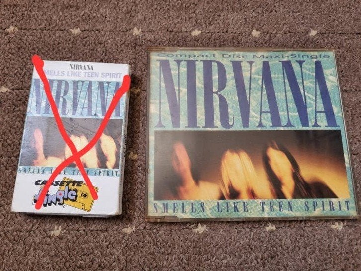 Cd maxi Nirvana Smells like teen spirit 1991, Ophalen of Verzenden, Gebruikt