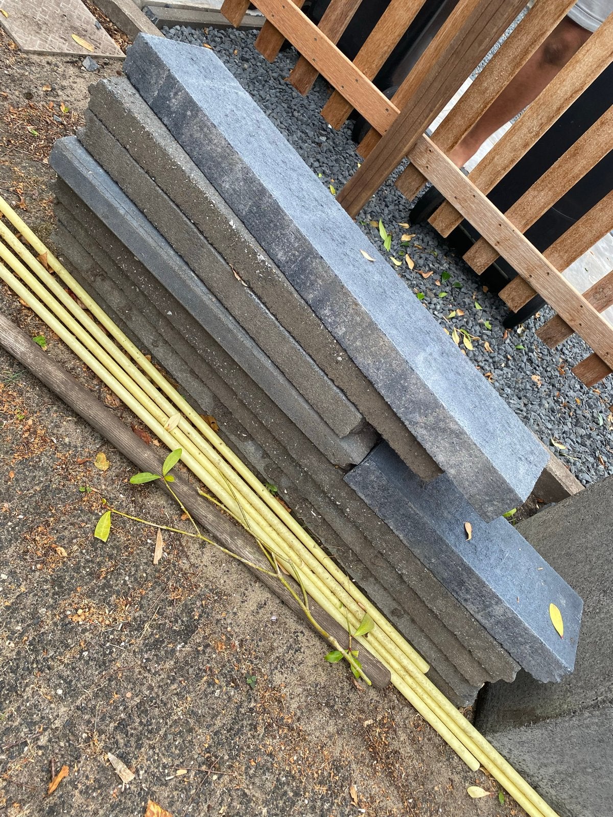 Opsluitbanden 15x5 cm in diverse lengtes, Tuin en Terras, Tegels en Klinkers, Ophalen, Gebruikt, Beton, Overige typen