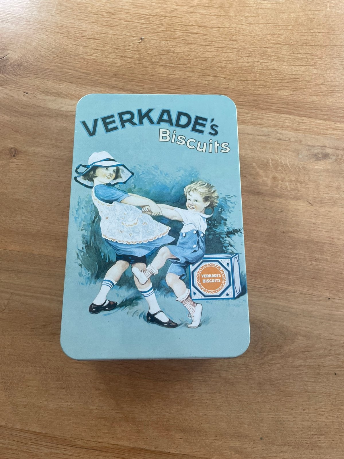 Verkade biscuit blik, Ophalen of Verzenden, Gebruikt, Koek(jes), Verkade