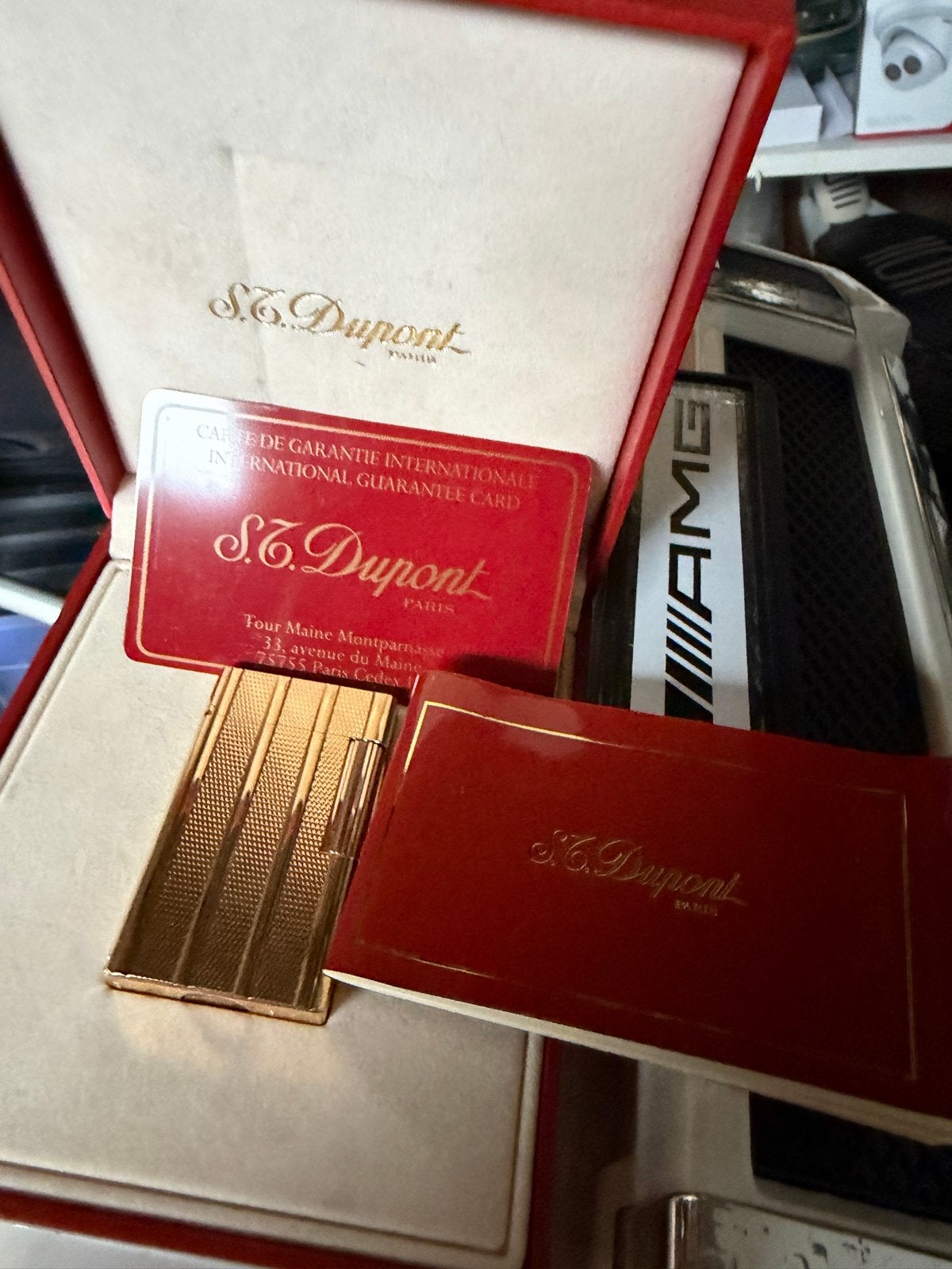 S.T. Dupont Goudkleurige Aansteker in Originele Doos, Ophalen, Zo goed als nieuw, Aansteker