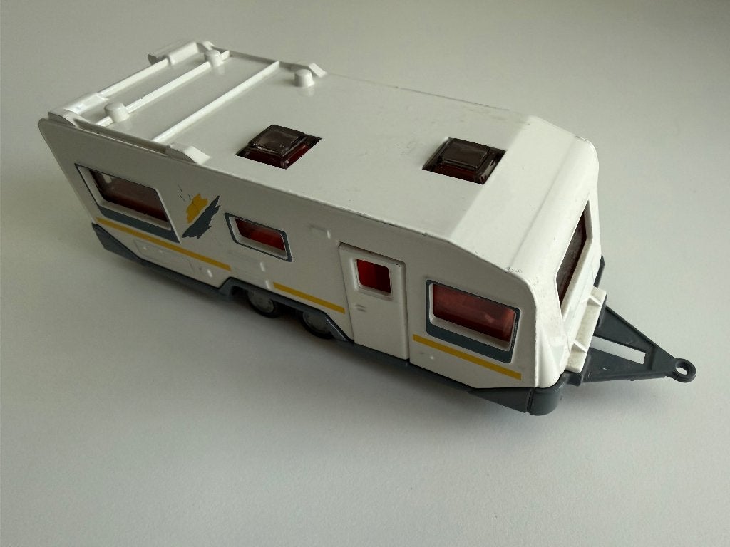 Siku Knaus Südwind caravan (1:55, wit/geel), Ophalen of Verzenden, Gebruikt, Auto