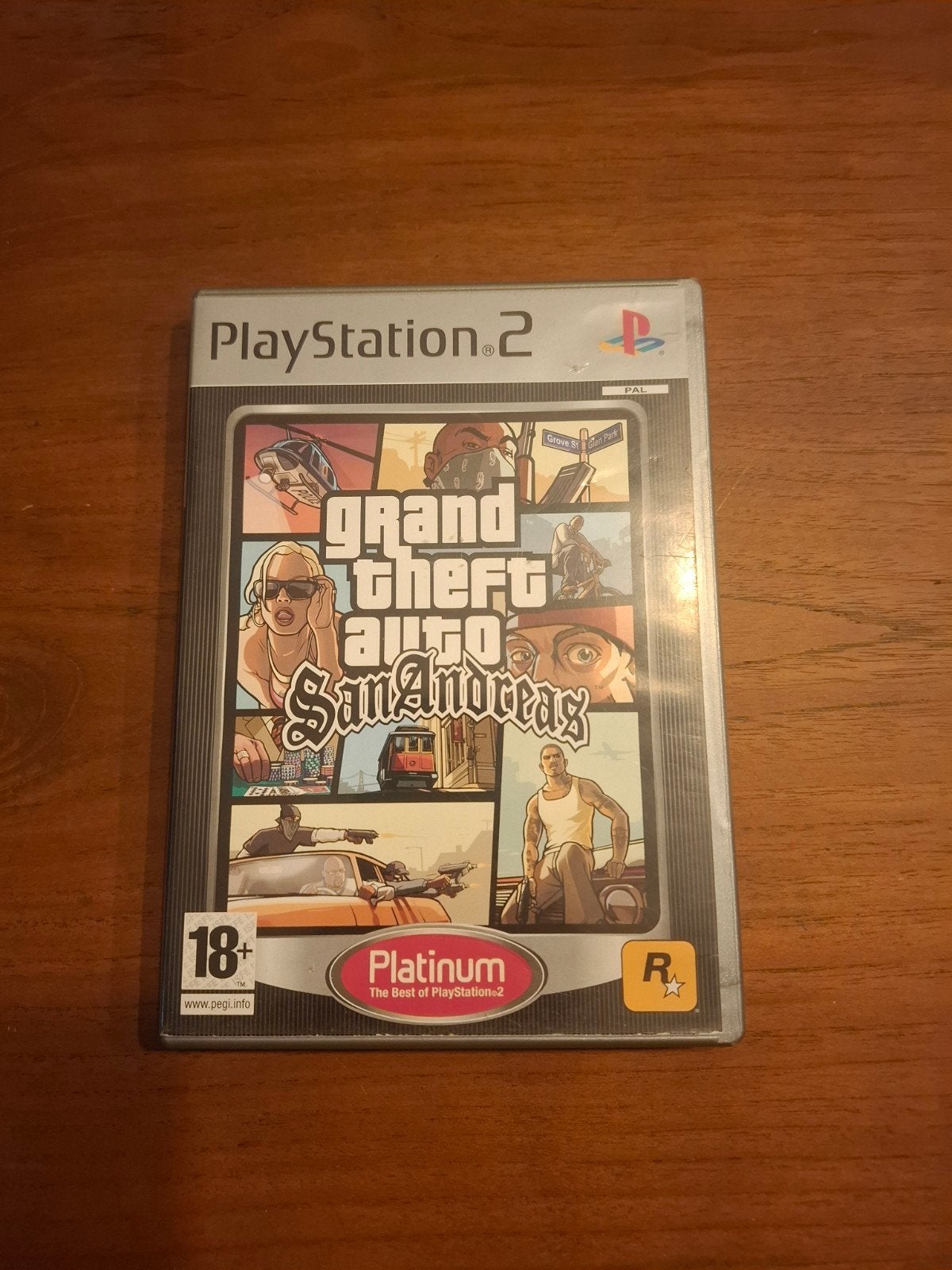 Grand Theft Auto San Andreas PS2 Platinum Edition, Spelcomputers en Games, Avontuur en Actie, Gebruikt, Vanaf 18 jaar, 1 speler