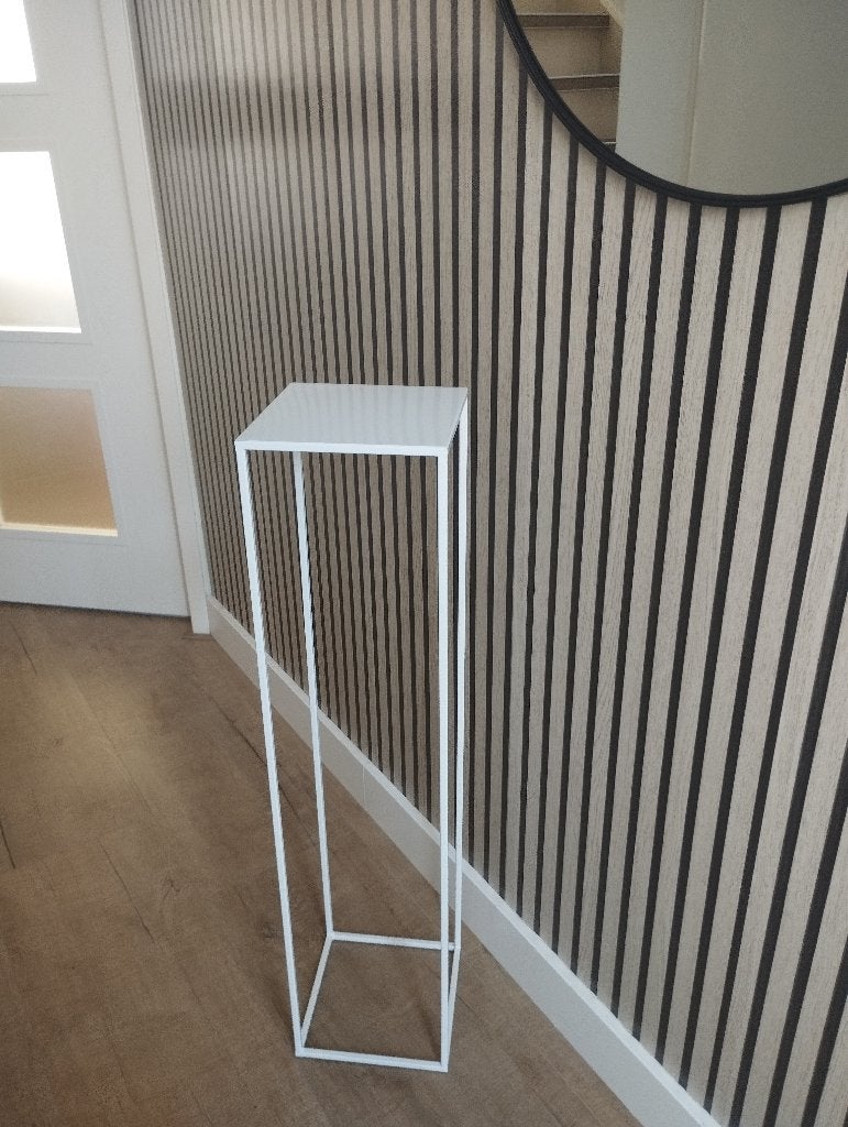 Bijzettafel 100 cm hoog - nieuw in doos, Huis en Inrichting, Ophalen, Minder dan 55 cm, Metaal of Aluminium, Vierkant
