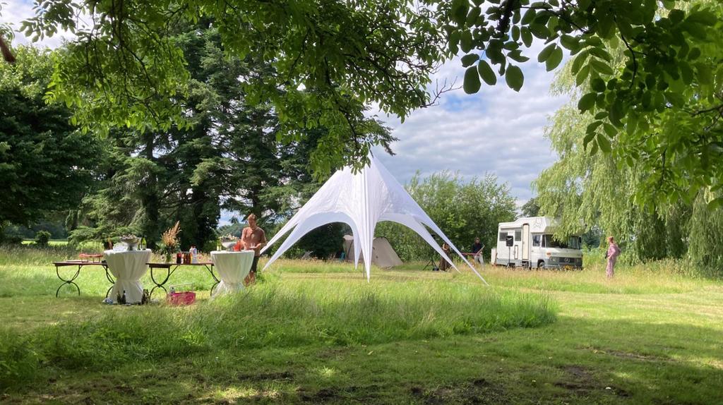 Stertent partytent, Tuin en Terras, Ophalen, Gebruikt, Opvouwbaar, 6 meter of meer