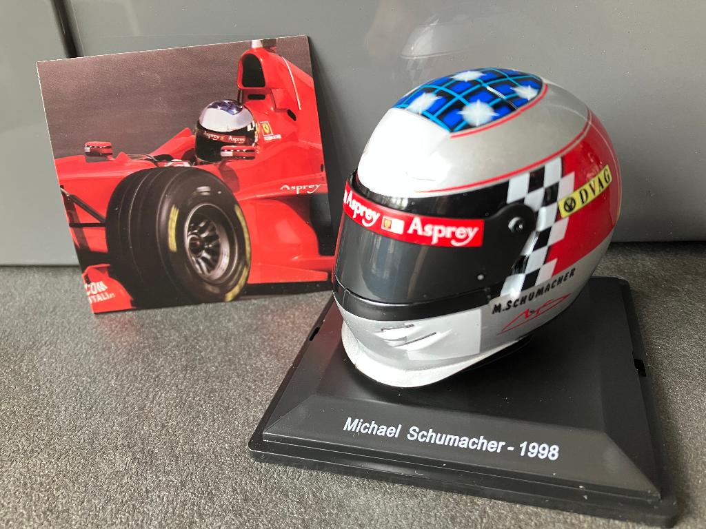 ✅ Michael Schumacher 1:5 helm 1998 Ferrari F300 Formule 1, Verzamelen, Ophalen of Verzenden, Nieuw, Formule 1