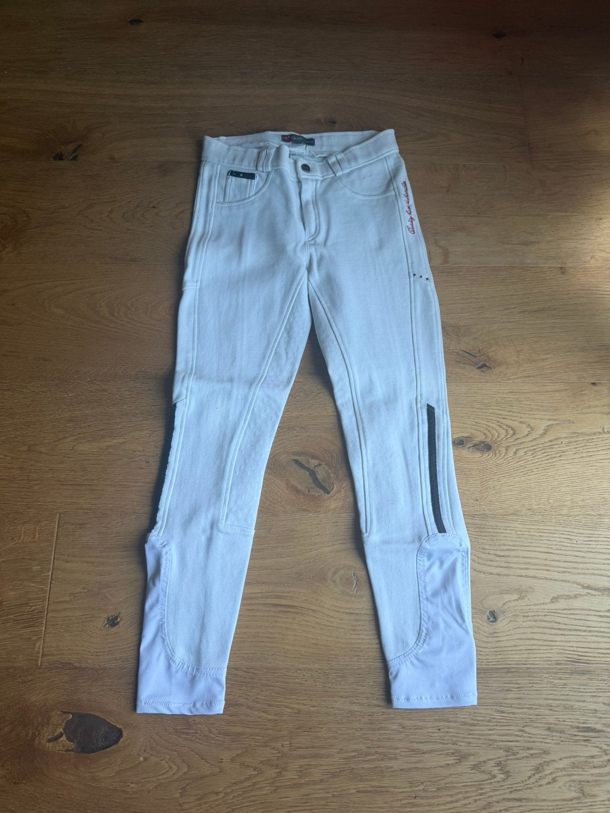QHP wedstrijdbroek paardrijden wit mt 164, Kinderen, Dressuur, Ophalen of Verzenden, Overige maten