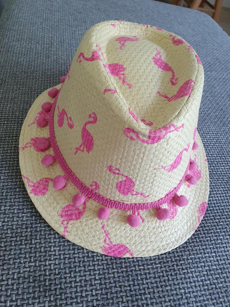 Hoedje Zonnehoed kinderen met roze flamingos 54 cm, Ophalen of Verzenden, Nieuw, Meisje, Hoed