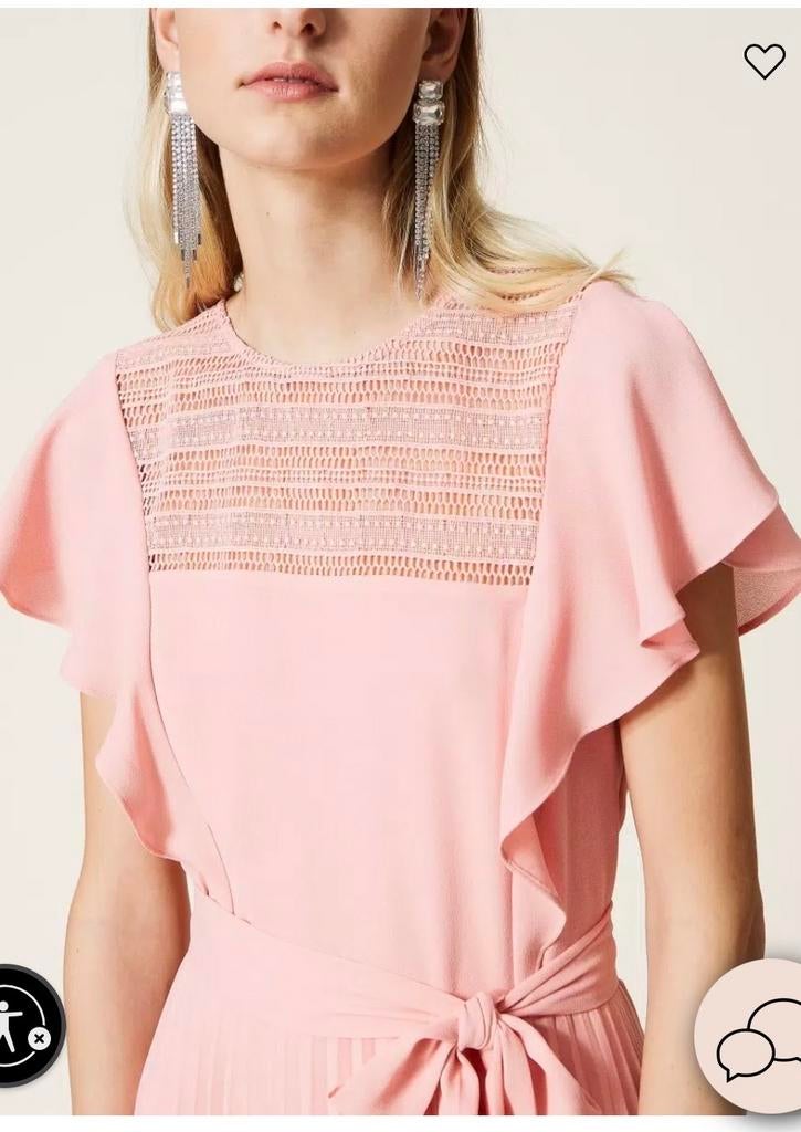 Twinset Milano jurk maat 42/44 (IT 50) met ceintuur, Kleding | Dames, Verzenden, Maat 42/44 (L), Zo goed als nieuw, Roze