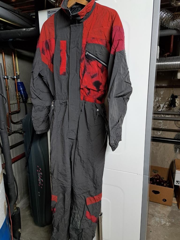 Ski Pak / Overall - Rood en Grijs maat S, Kleding | Dames, Ophalen of Verzenden, Onbekend, Maat 36 (S), Gedragen