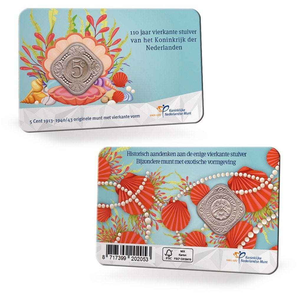 Coincard 5 cent Nederland 2023 - 110 jaar Vierkante Stuiver, Verzenden, Overige landen, 5 cent, Losse munt