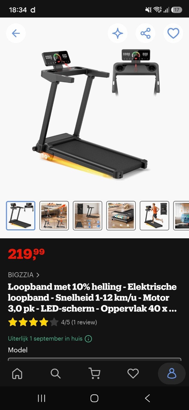 loopband niet meer als 3 uur aan gestaand, Ophalen of Verzenden, Zo goed als nieuw, Loopband