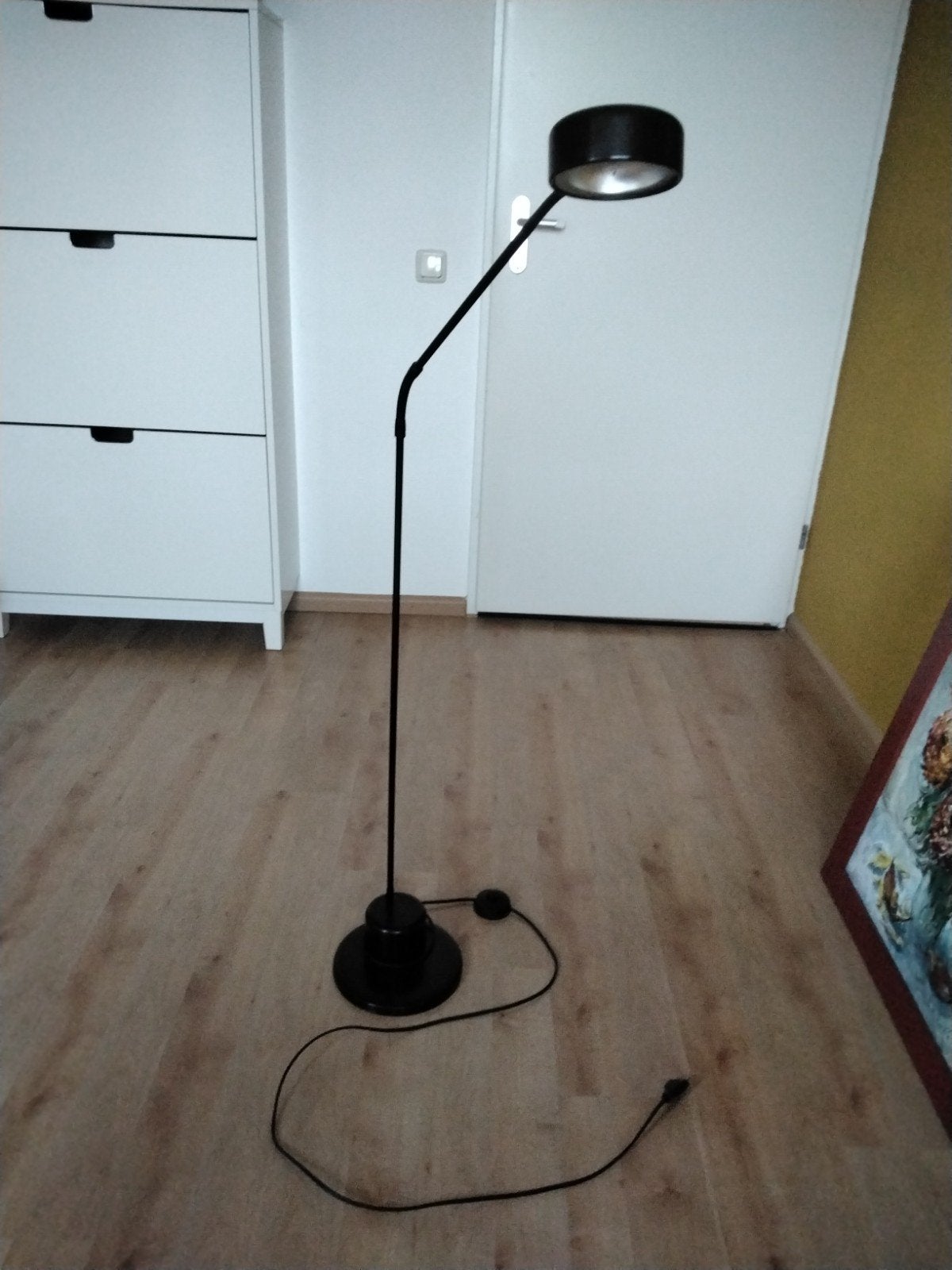 Zwarte staande halogeen lamp, Huis en Inrichting, Ophalen, Gebruikt, Overige fittingen, Metaal