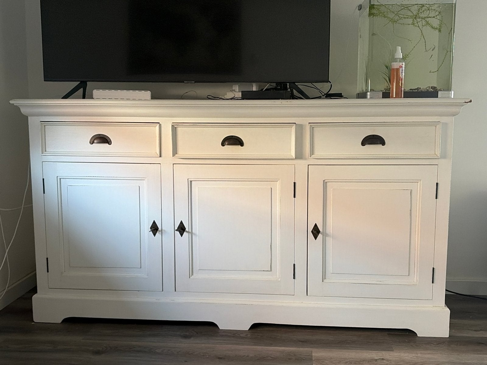 Wit dressoir met lades en deuren, Ophalen, Gebruikt, 150 tot 200 cm, Met lade(s)