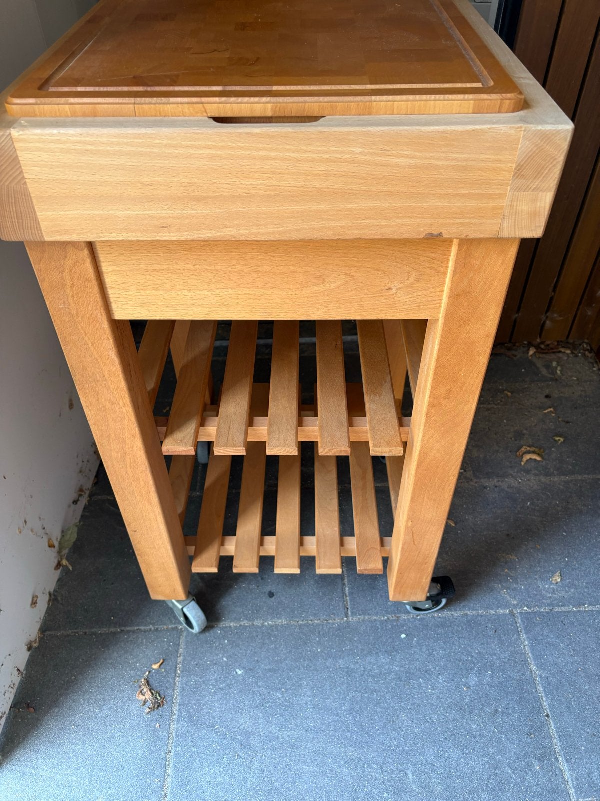 Houten Keukentrolley met Uitschuifbaar Werkblad, Ophalen, Gebruikt, Hout, Keukentrolley