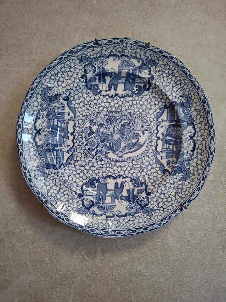Delftsblauw bord (blauw-wit Ironstone), Antiek en Kunst, Antiek | Wandborden en Tegels, Ophalen of Verzenden