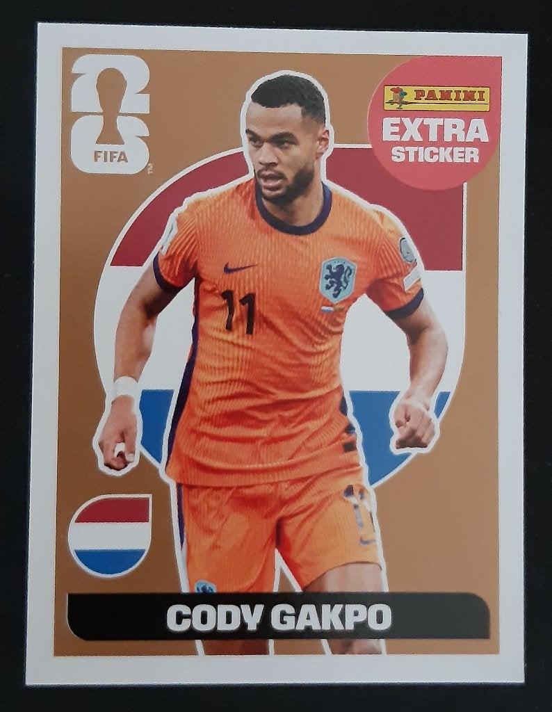 Panini Cody Gakpo Extra Sticker WK 2026 World cup 2026, Verzenden, Zo goed als nieuw, Buitenlandse clubs, Poster, Plaatje of Sticker