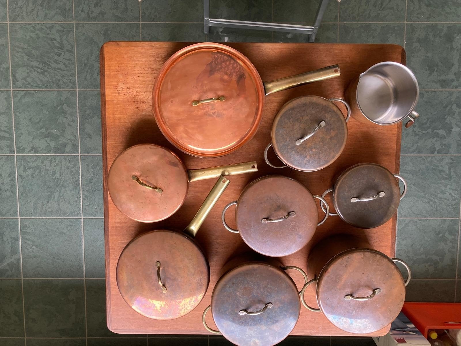 Koperen pannenset met RVS binnenkant - SIGG, Huis en Inrichting, Pannenset, Ophalen of Verzenden, Met deksel, Overige merken