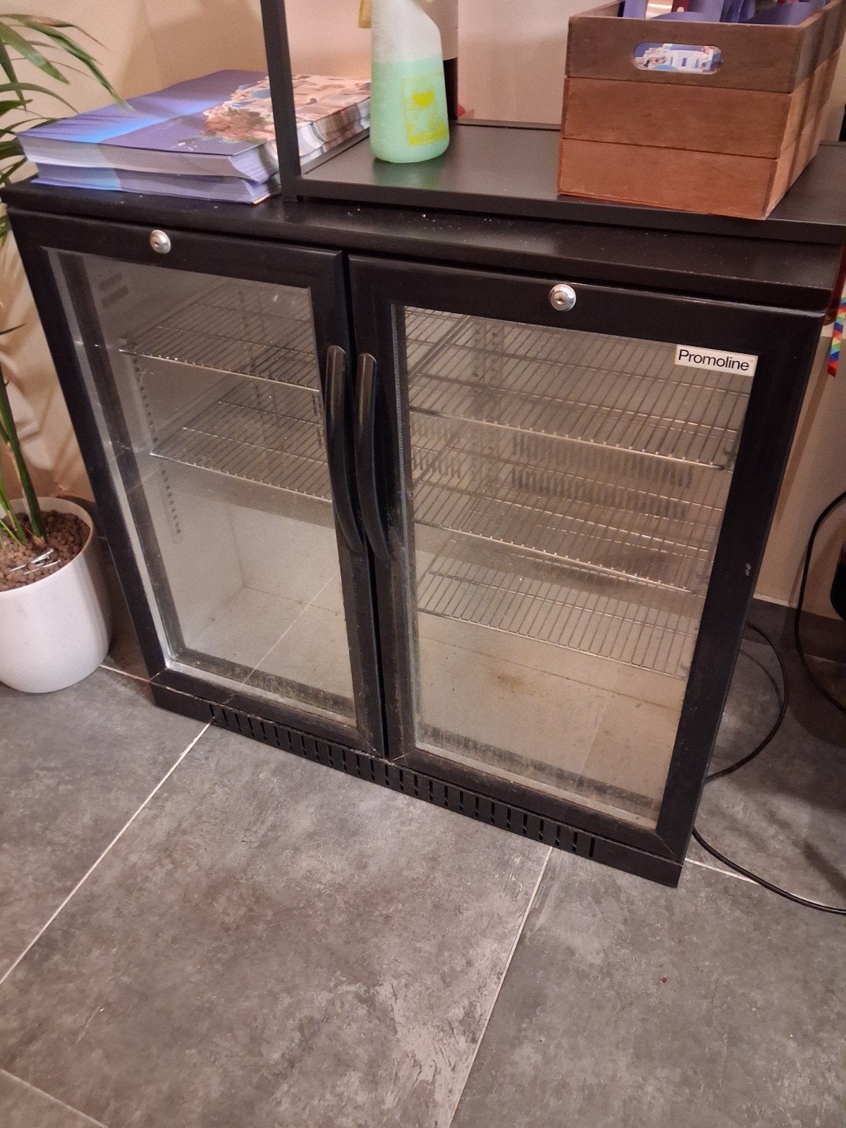 Promoline Backbar 2 Deurs Black Koelkast - Gebruikt, Ophalen, Minder dan 85 cm, 200 liter of meer, 60 cm of meer
