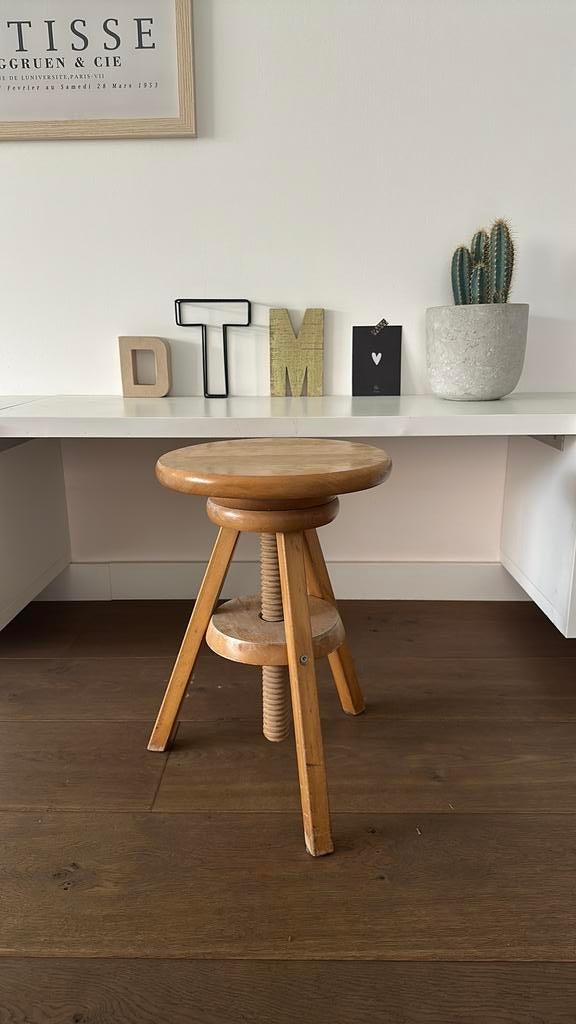 Houten draaibare pianokruk, Ophalen, In hoogte verstelbaar, Gebruikt, Hout