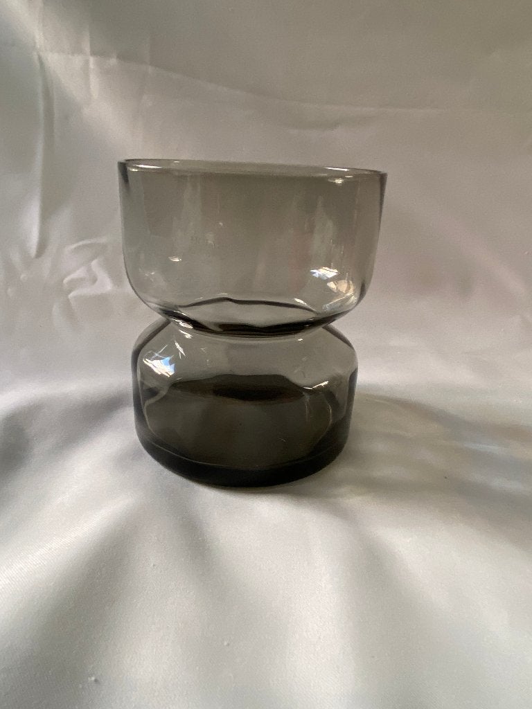 Retro Grote Holmegaard 1825 bloembollenvaas vaas, Gebruikt, Bruin, Ophalen of Verzenden, Glas