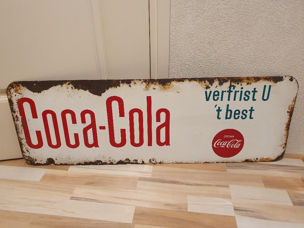 Coca cola bord reclamebord, Ophalen, Gebruikt, Reclamebord