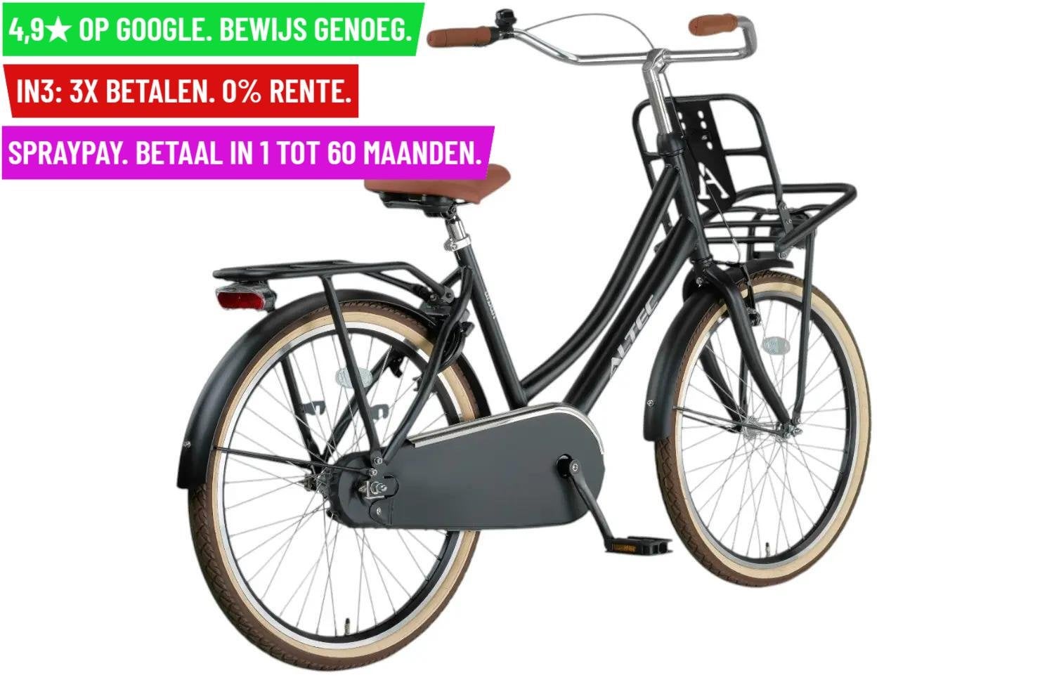 Altec Urban 24inch Transportfiets Mat Zwart, Overige merken, 9713 Bv Groningen, Nieuw, 56 cm of meer