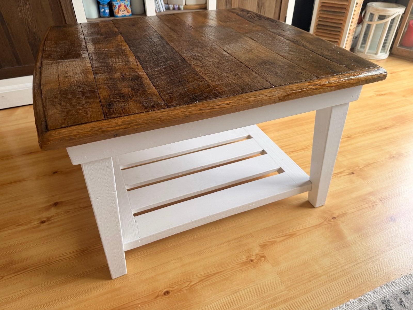 Riviera Maison salontafel 70x70, Ophalen, Gebruikt, 100 tot 150 cm, Vierkant