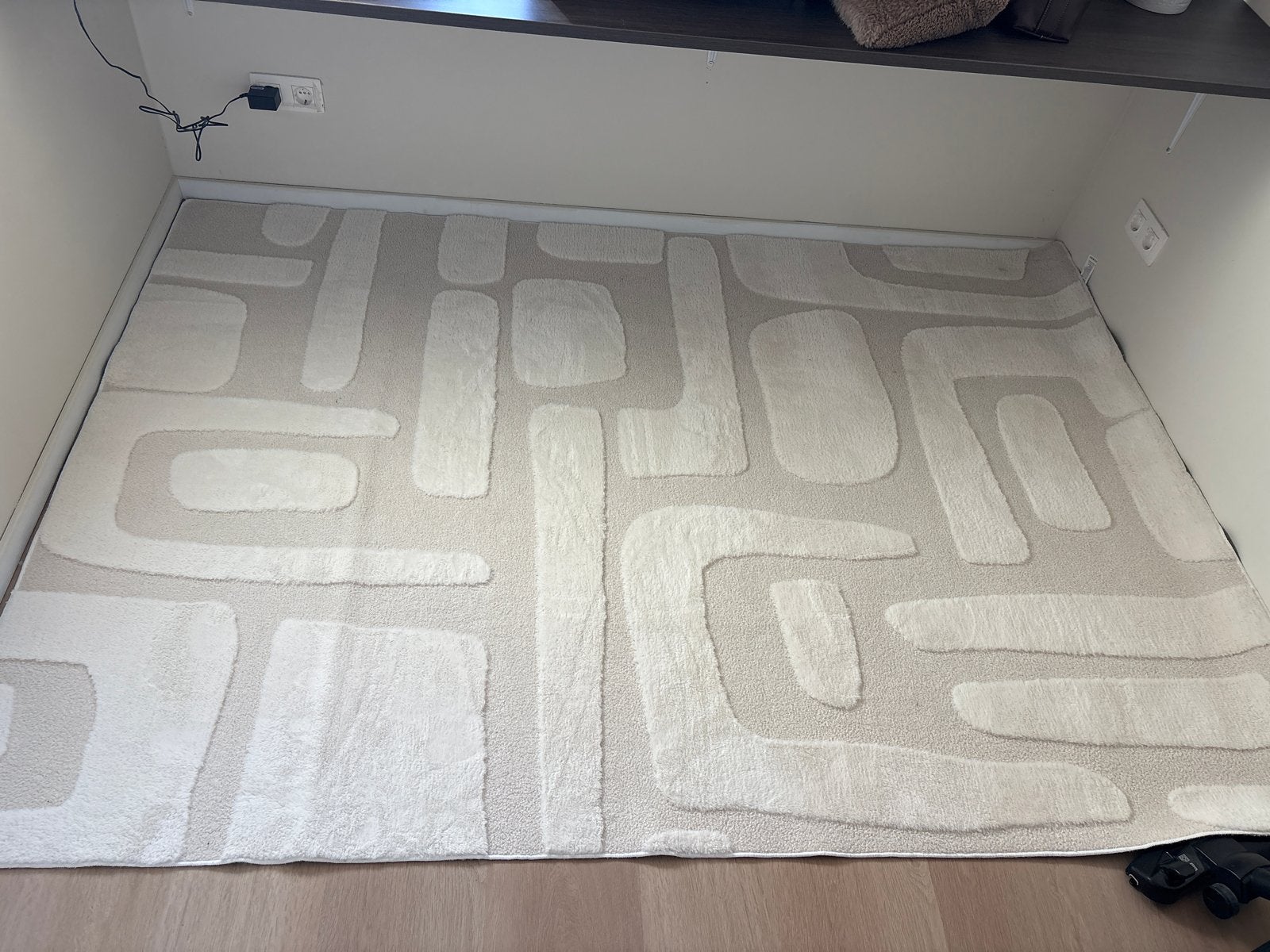 Modern Crème Vloerkleed - 230x160cm, Ophalen, 150 tot 200 cm, 200 cm of meer, Zo goed als nieuw