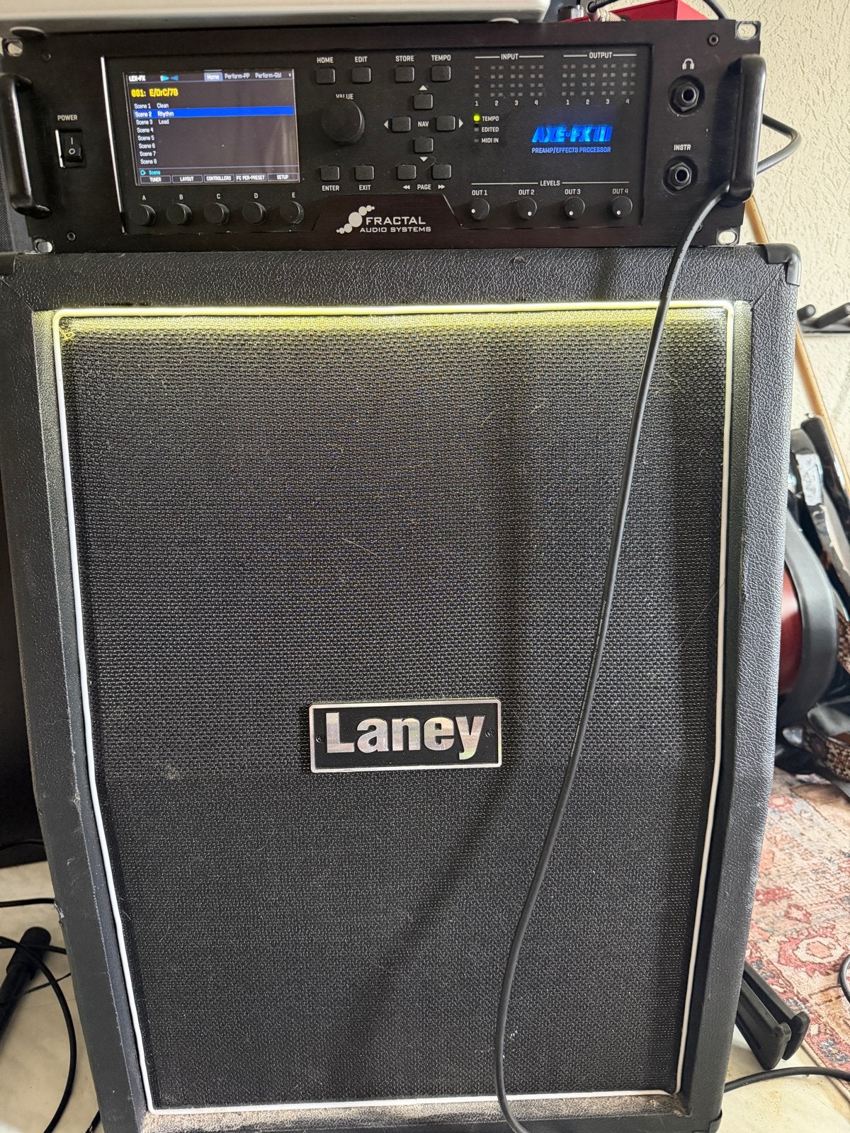 Fractal Audio Axe-Fx III met FC-12 en Laney LFR-212, Ophalen of Verzenden, Zo goed als nieuw, Multi-effect
