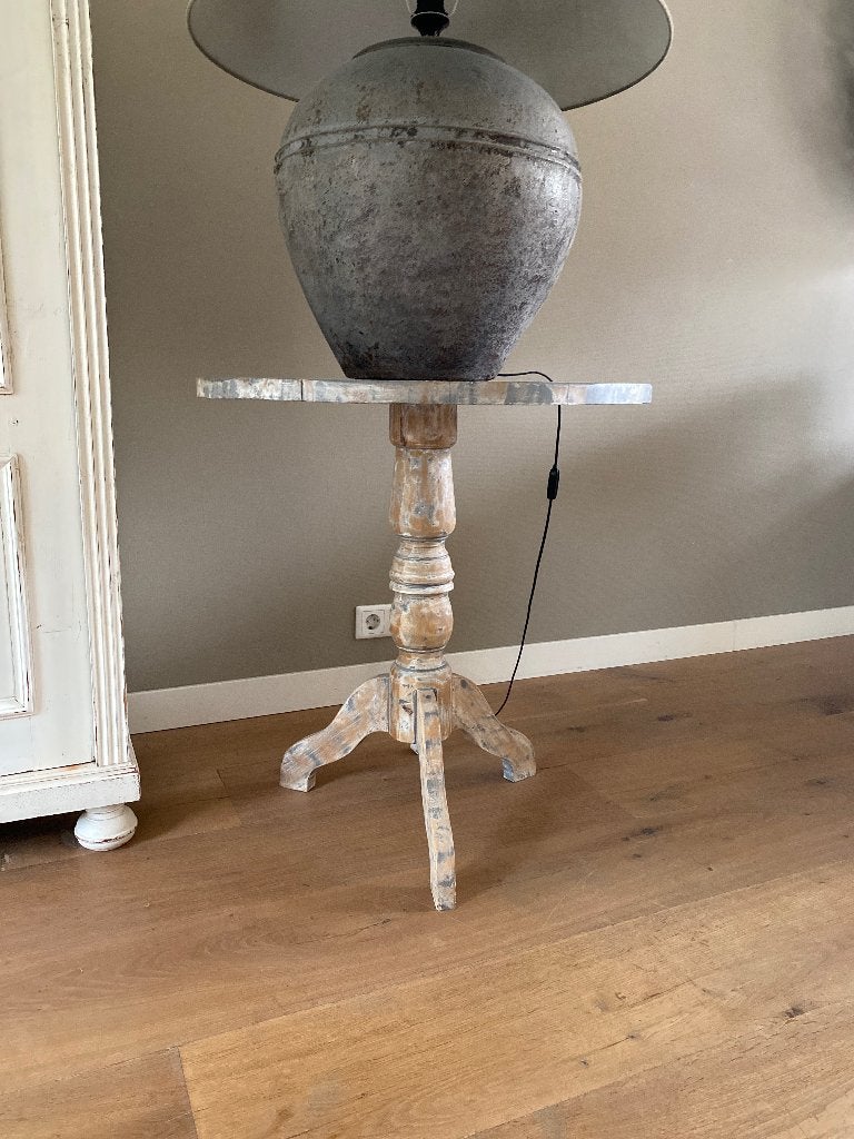 Landelijke Wijntafel / bijzet tafel, Ophalen, Minder dan 55 cm, Rond, Zo goed als nieuw