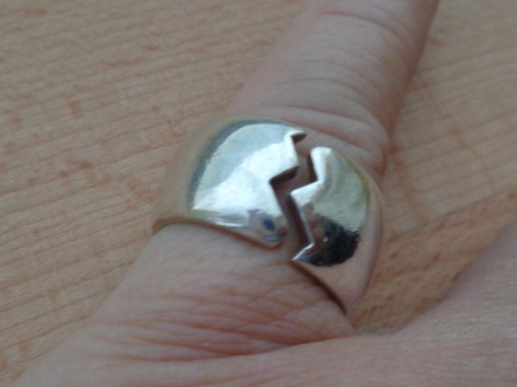zilveren modernistische ring [280], Verzenden, Zo goed als nieuw, 17 tot 18, Dame