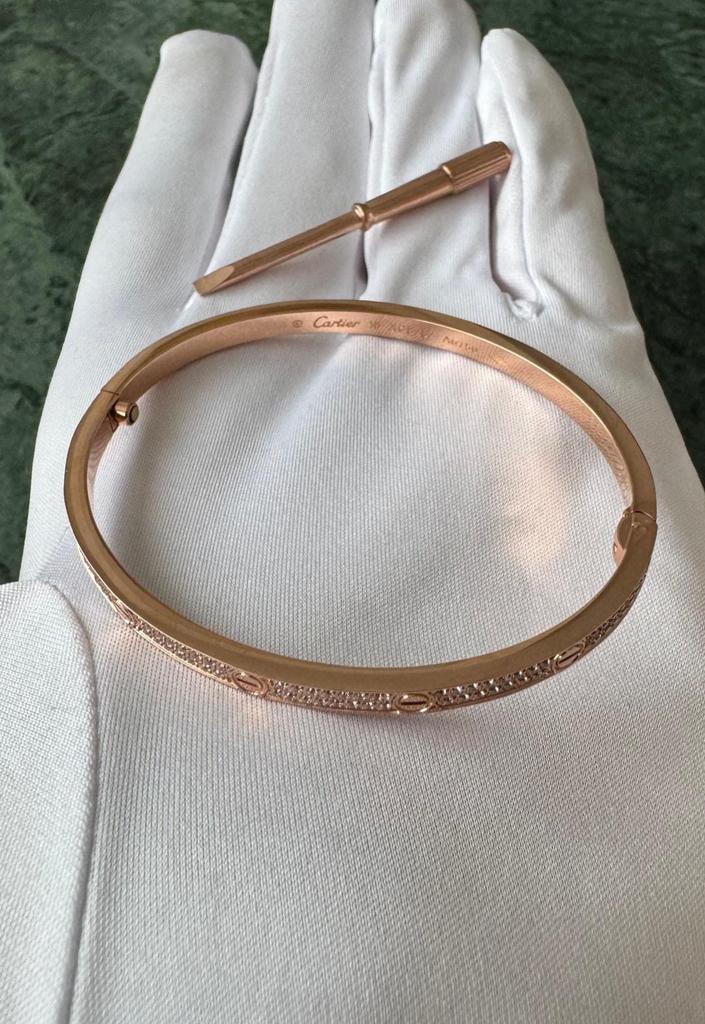 Cartier armband rose goud met steentjes 18 cm, Ophalen of Verzenden, Zo goed als nieuw, Overige kleuren