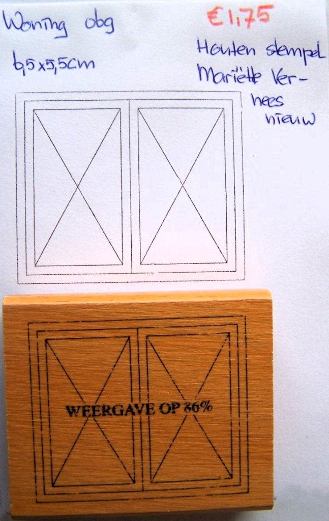 Woning 069 Houten stempel, Hobby en Vrije tijd, Stempelen, Ophalen of Verzenden, Nieuw, Houten stempel