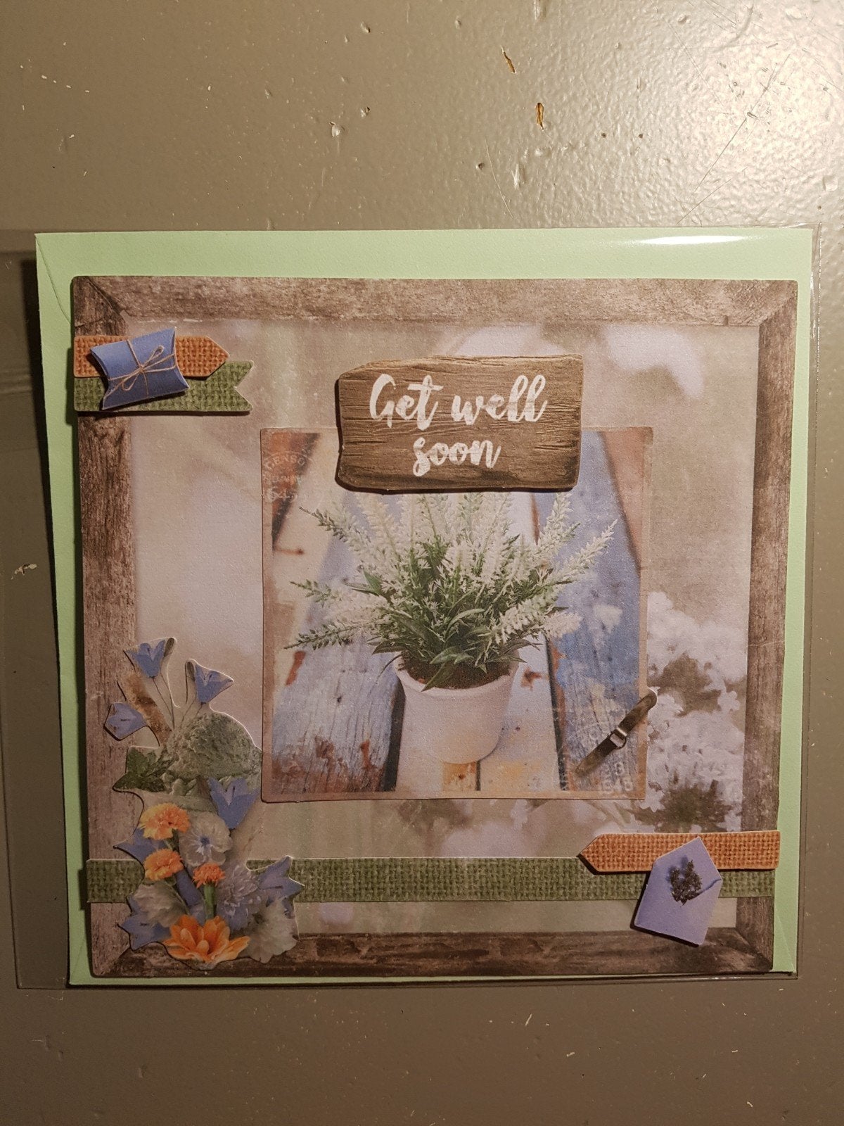 Kaartje get well soon/beterschap bloemetje, Ophalen of Verzenden, Nieuw, Overige thema's