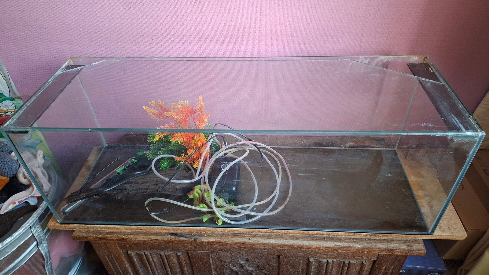 aquarium 90cmx30,5cmx30,5cm+ spullen, Ophalen, Inclusief planten, Gebruikt, Leeg aquarium