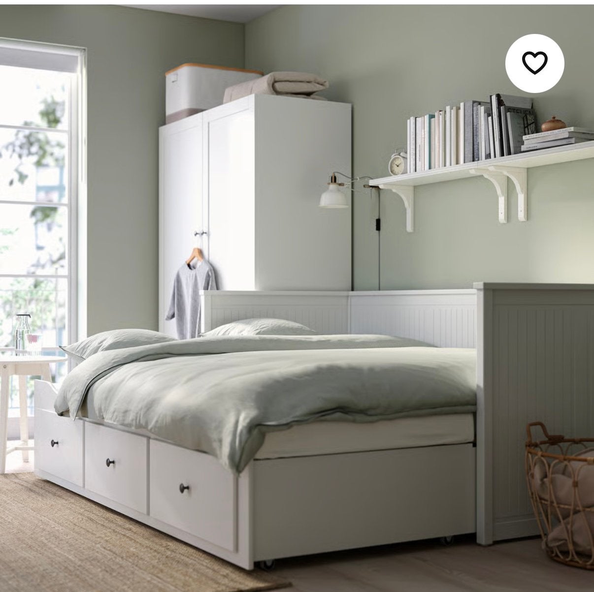 Super mooie bedbank, Ophalen, 90 cm, Eenpersoons, Wit
