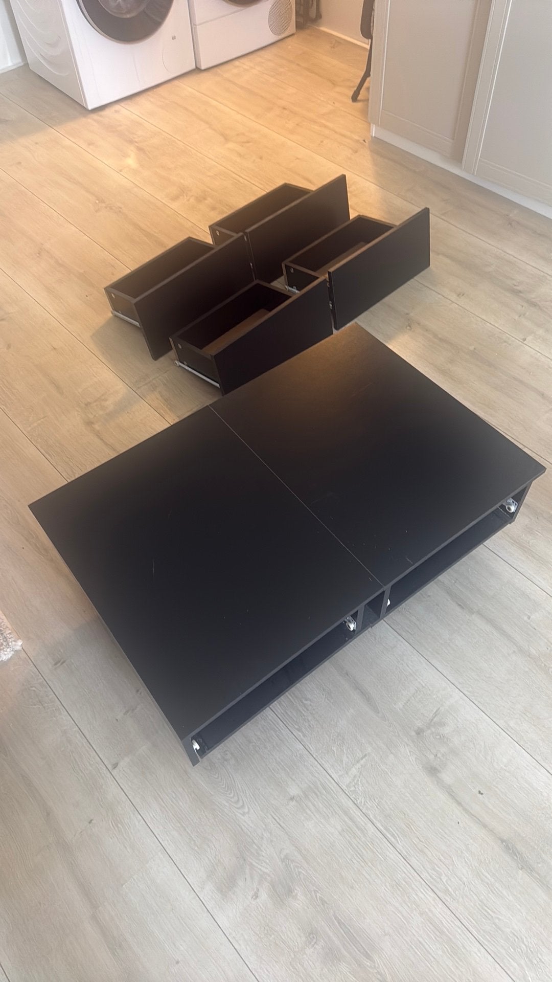 Vida XL salontafel met 4 lades zwart, Ophalen, Zo goed als nieuw