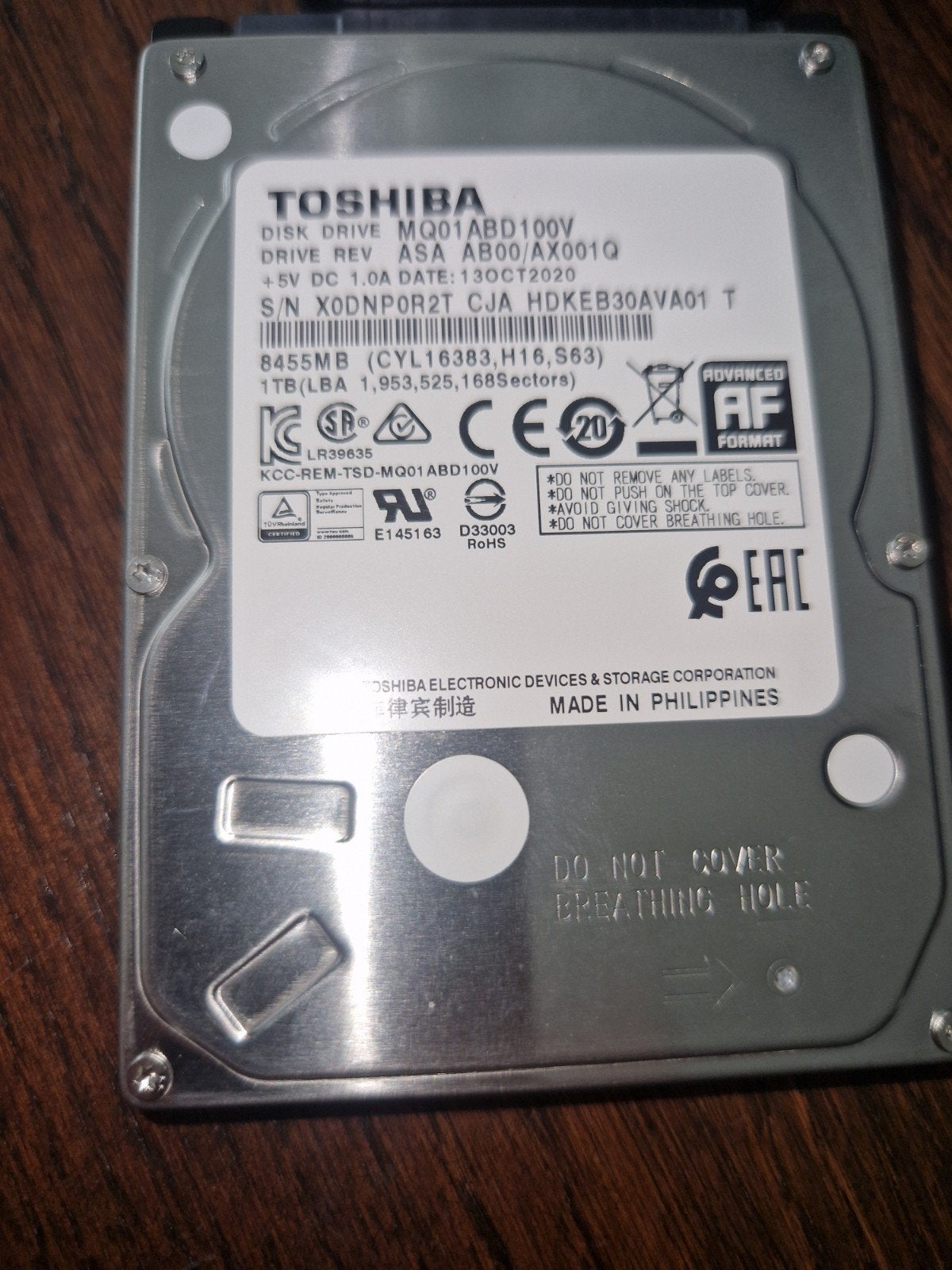 Toshiba 1TB 2.5" Sata intern, Computers en Software, Harde schijven, Intern, Verzenden, 1TB, Desktop