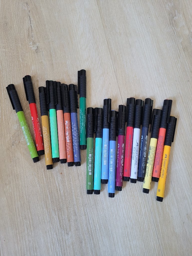 19 x Farber Castell Pitt Artist Pen brush, Hobby en Vrije tijd, Tekenen, Ophalen of Verzenden, Gebruikt, Overige typen