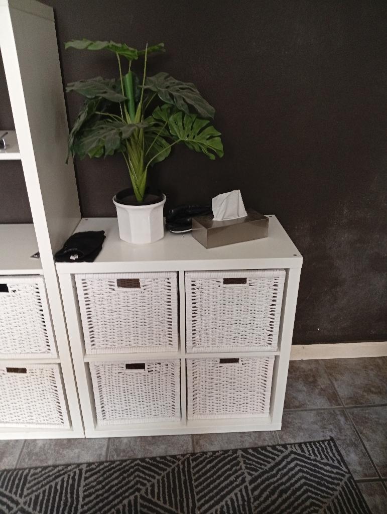 Mooie kast met riete opbergboxen, Ophalen, 50 tot 100 cm, Zo goed als nieuw, Minder dan 100 cm
