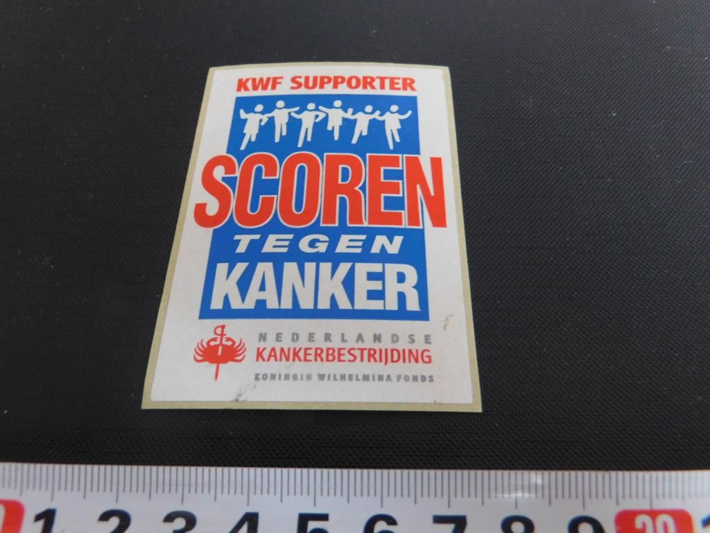 sticker KWF Supporter SCOREN tegen KANKER, Verzamelen, Ophalen, Zo goed als nieuw