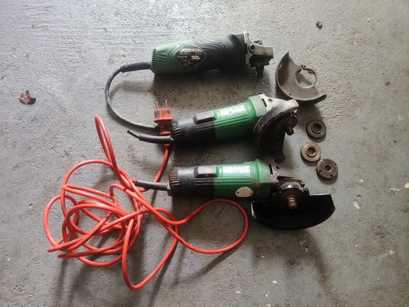 Hitachi slijptollen 3 stuks., Ophalen, Gebruikt, 1000 watt of meer, Haakse handslijpmachine