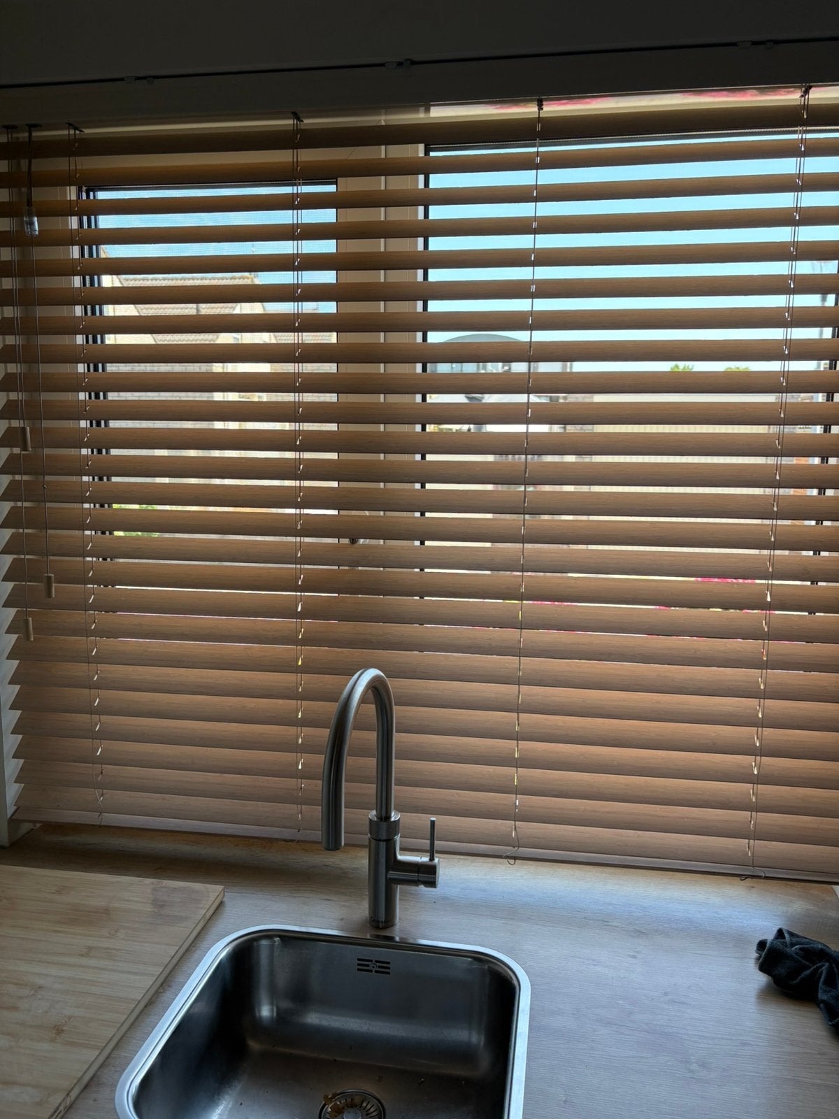 Houten jaloezie B138xH125, Huis en Inrichting, Ophalen, Zo goed als nieuw, Jaloezie