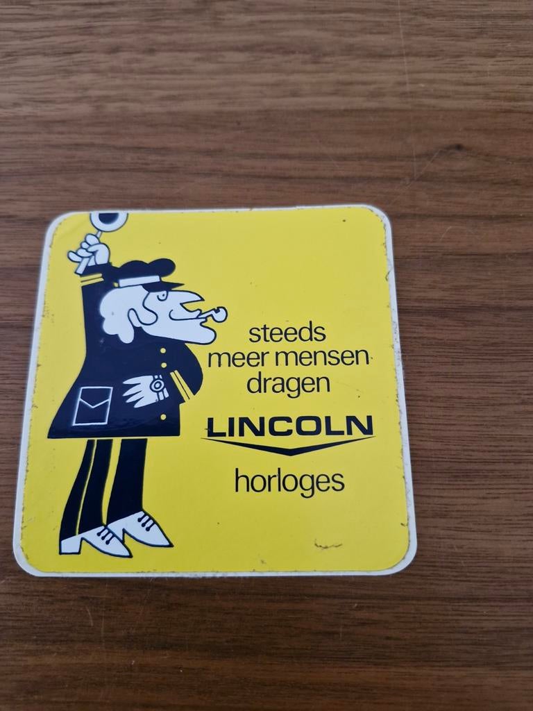 7649 Vintage Lincoln Horloges Sticker, Ophalen of Verzenden, Zo goed als nieuw