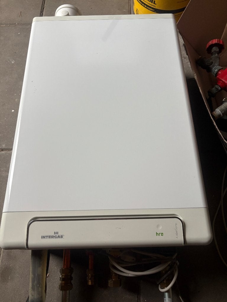 Intergas Kombi Kompakt HRE 28/24 cv ketel, Ophalen, Gebruikt, Aardgas, Terugslagbeveiliging (TTB)