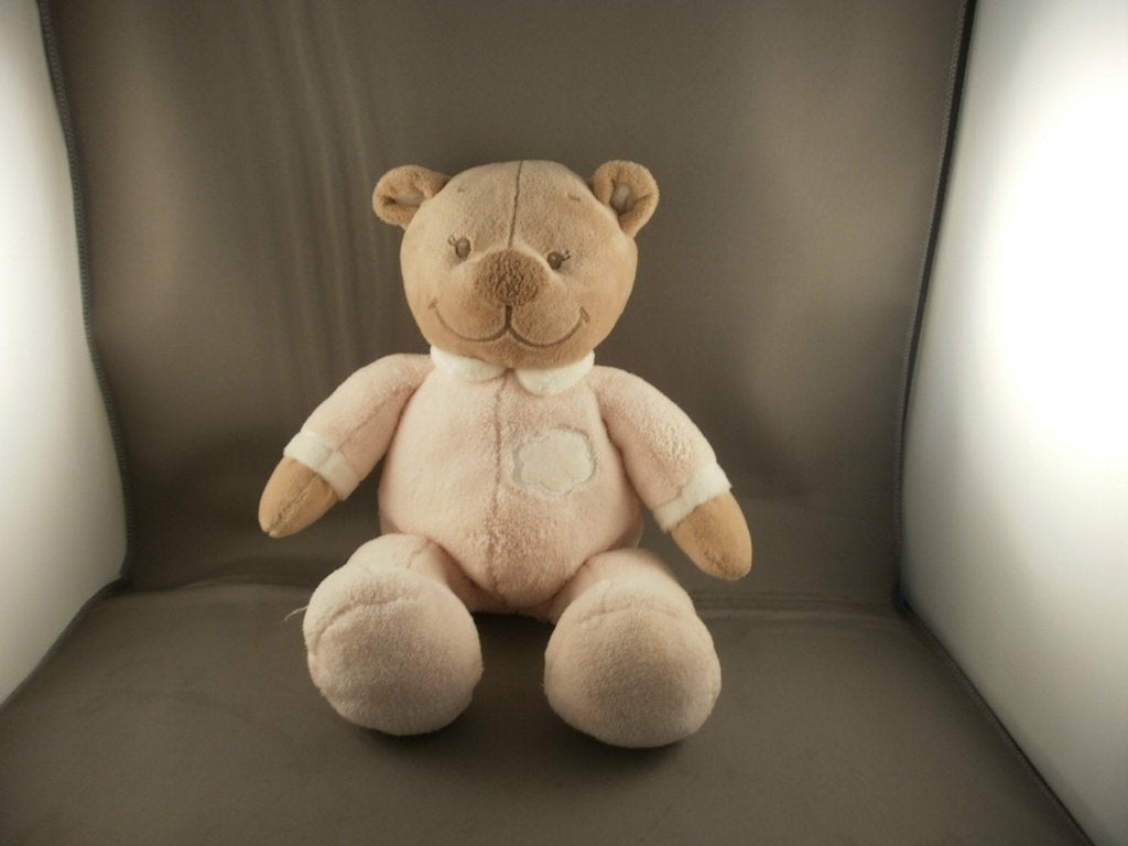 nattou beer bruin met babypak lijf roze en witte kraag/wolk, Overige merken, Beer, Ophalen of Verzenden, Zo goed als nieuw