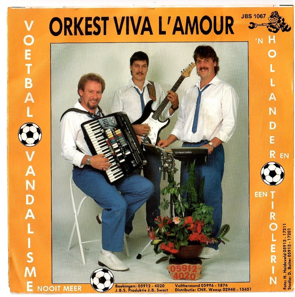 Orkest Viva L'amour - Voetbalvandalisme nooit meer, Gebruikt, Fotohoes, 7 inch, Ophalen of Verzenden