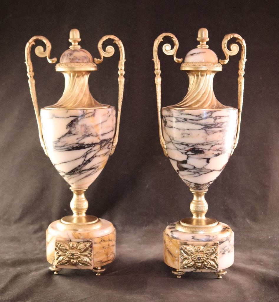 Paar antieke marmeren cassolettes, Antiek en Kunst, Verzenden