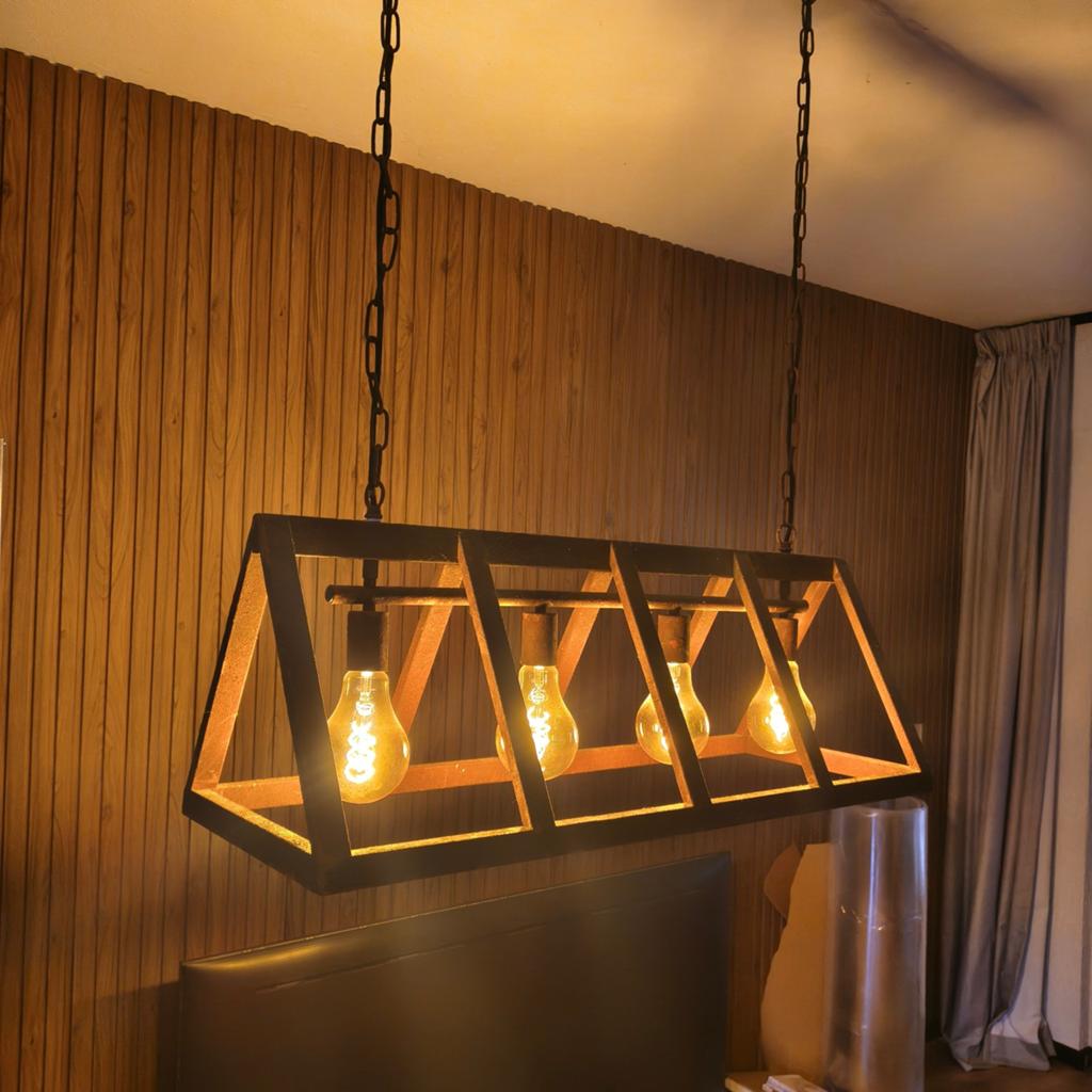 Designer Hanglamp roest inclusief lampen ( met app), Ophalen of Verzenden, Zo goed als nieuw